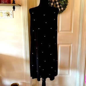 Black dress with pearl beads